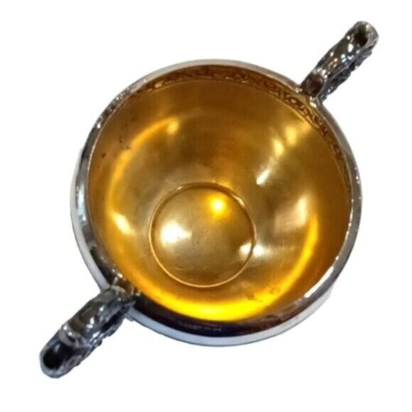 Vintage Viking Plate E.P. Copper Canadian Creamer and 2-Handled Sugar Bowl - Picture 9 of 11